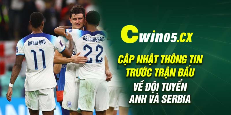 Cập nhật thông tin trước trận đấu về đội tuyển Anh và Serbia